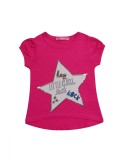 T-shirt with a star, amaranth NDZ8109 - Online store - Boutique